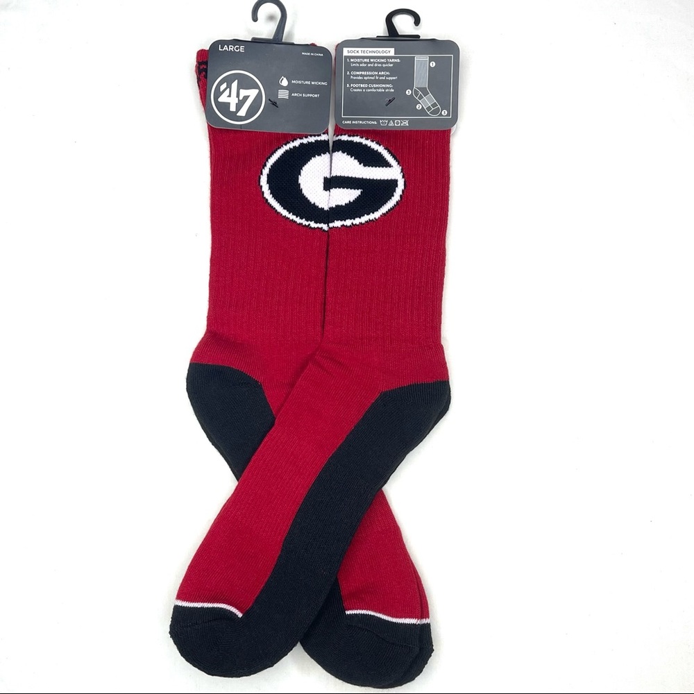 NCAA Georgia Bulldogs crew socks